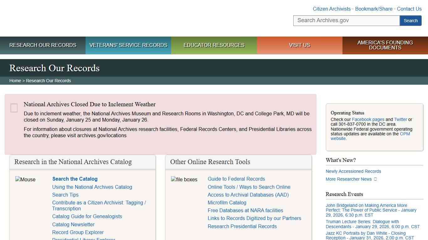 Research Our Records National Archives