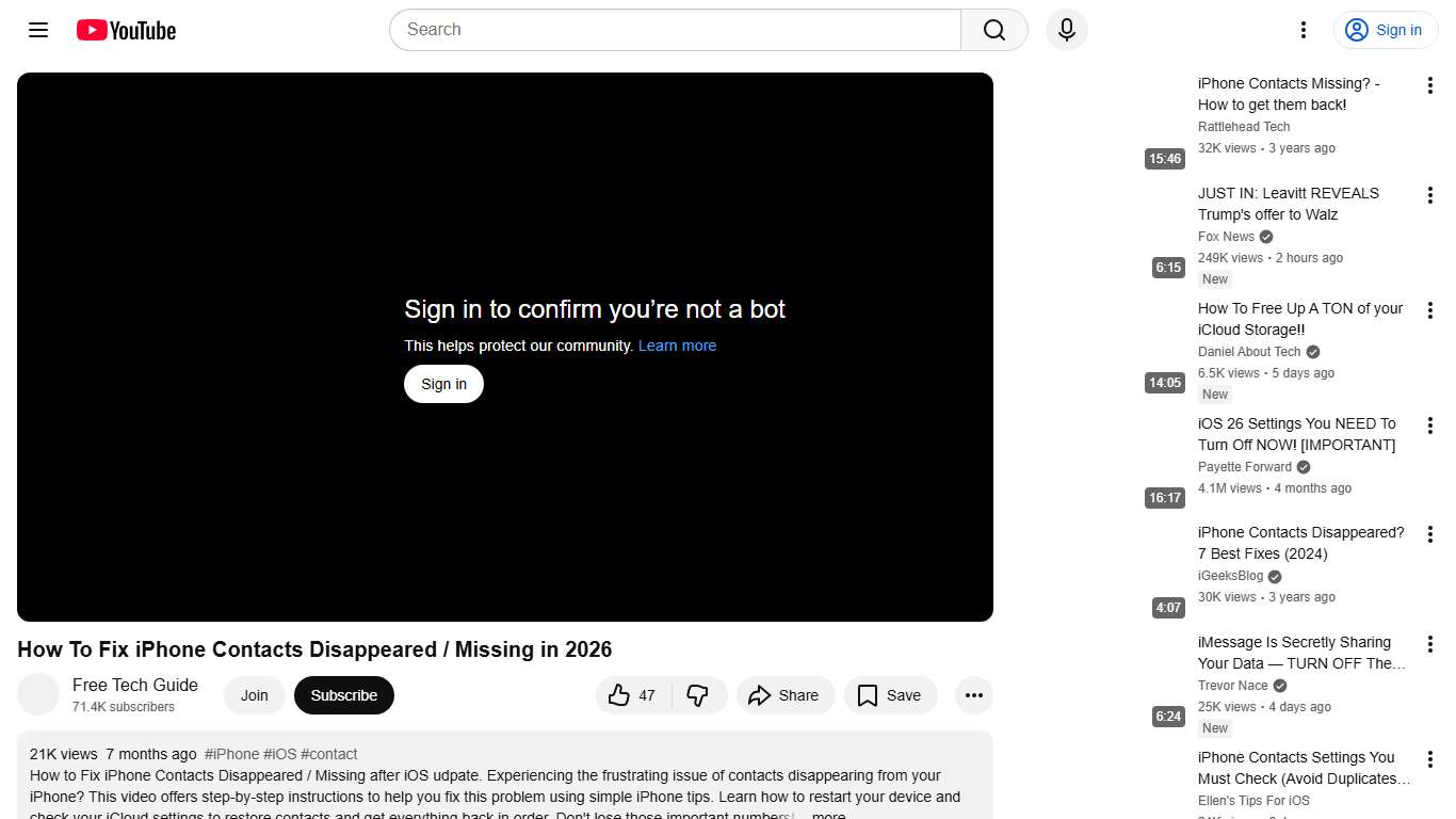 How To Fix iPhone Contacts Disappeared / Missing in 2026 - YouTube